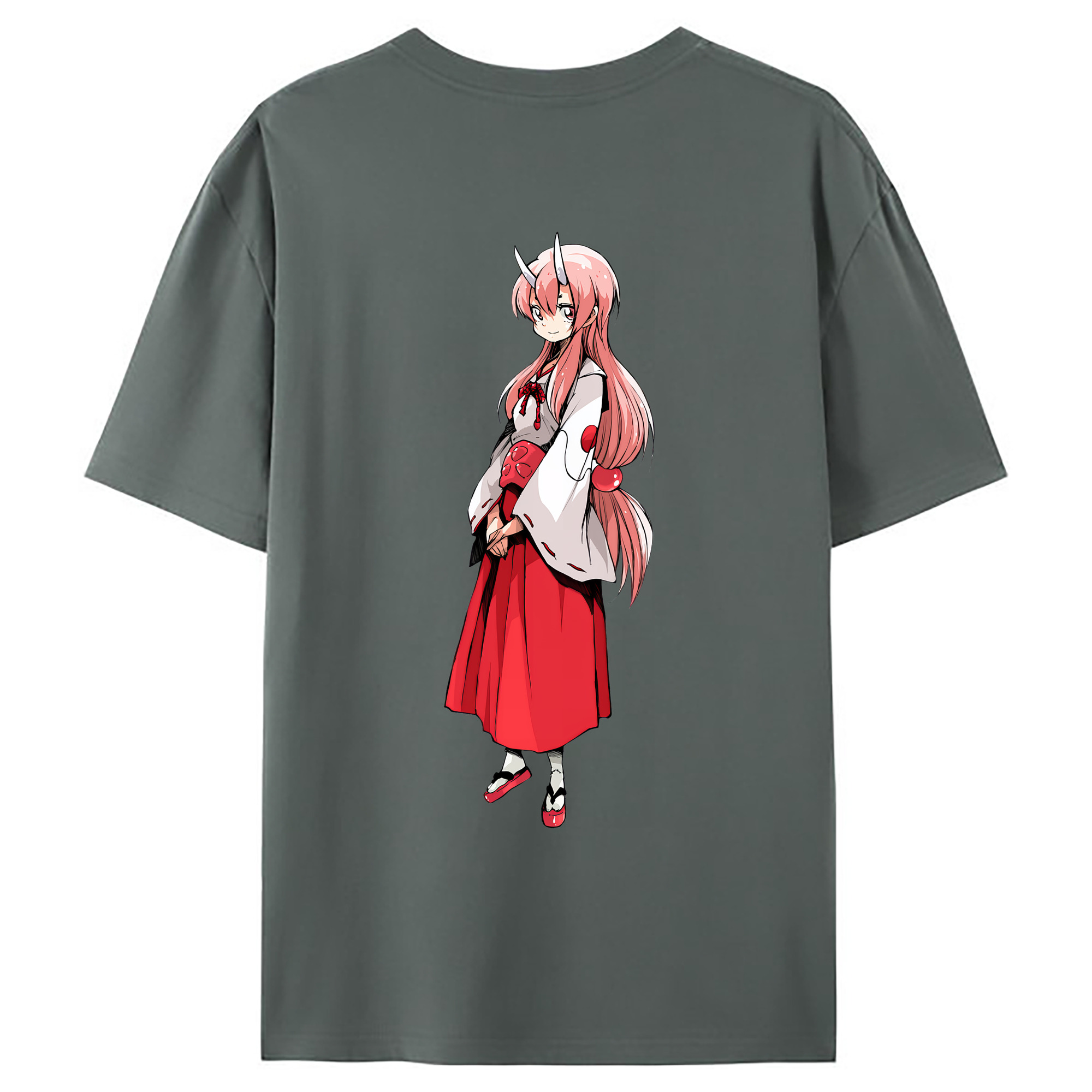 （画像用） 転スラ Regarding Reincarnated to Slime 綿100％ メンズ半袖Tシャツ（バックプリント） 通気性